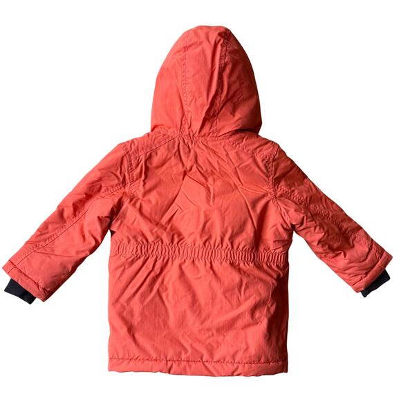 The Children's Place Orange Full Zip Fleece Faux Fur Hooded Puffer Coat Size 3T - Picture 8 of 9